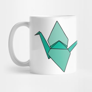 Green Origami Paper Crane Mug